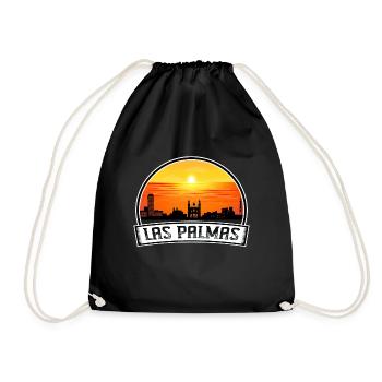 Las Palmas Spain Skyline Vintage Sunset Travel Sou - Drawstring Bag - black - Front