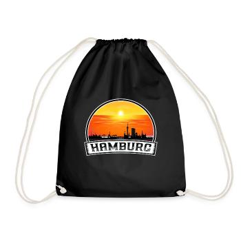 Hambourg Allemagne Skyline Vintage Sunset Voyage Souv - Sac de sport léger - noir - Devant
