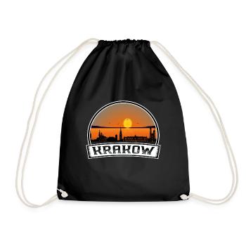 Cracovie Pologne Skyline Vintage Sunset Voyage Souven - Sac de sport léger - noir - Devant