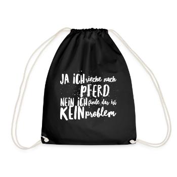 KLEINE KINDER LIEBEN PFERDE AUF DEM REITERHOF - Turnbeutel - Schwarz - Vorne