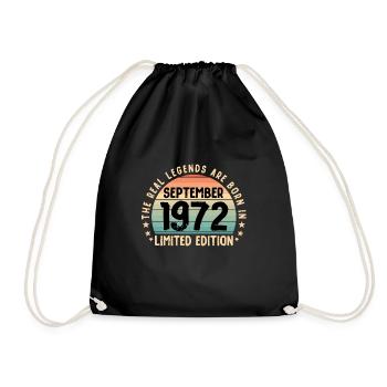 Né en 1972 Tee Vintage Legend Né en septembre - Sac de sport léger - noir - Devant