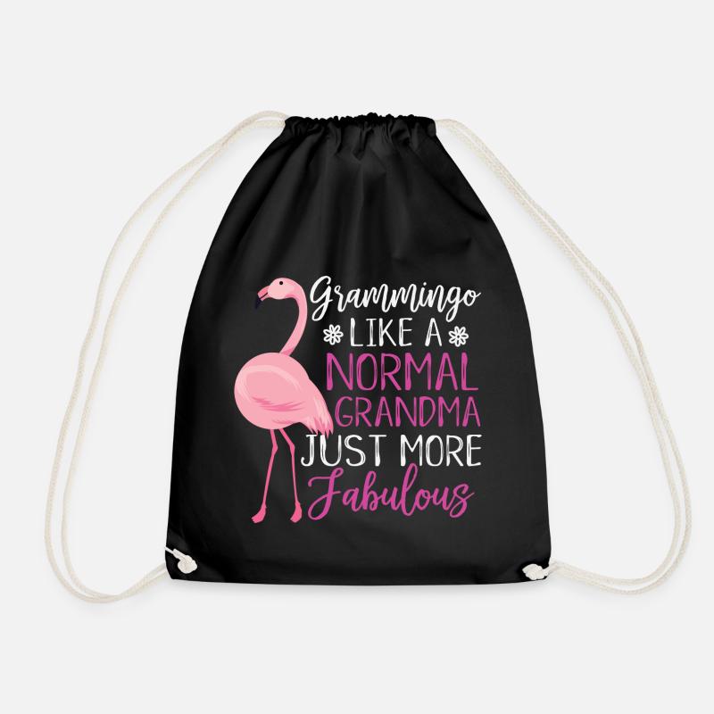 Flamingo Grammingo Wie eine normale Oma - Turnbeutel - Schwarz