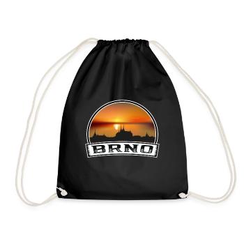 Brno Tschechien Skyline Vintage Sonnenuntergang Reise Souveni - Turnbeutel - Schwarz - Vorne