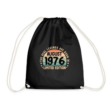 Born in 1976 Tee Vintage Legend Born in August - Turnbeutel - Schwarz - Vorne