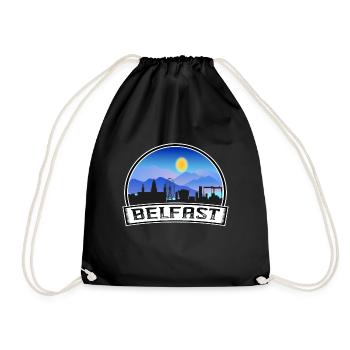 Belfast Irlande du Nord Skyline Vintage Sunset Tr - Sac de sport léger - noir - Devant