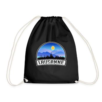 Lausanne Suisse Skyline Vintage Sunset Voyage - Sac de sport léger - noir - Devant