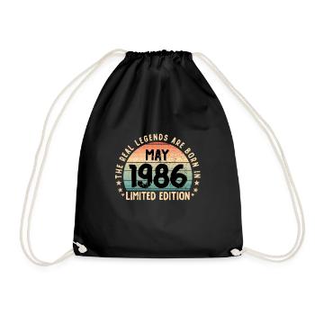 Né en 1986 Tee Vintage Legend Né en mai - Sac de sport léger - noir - Devant