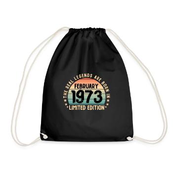 Né en 1973 Tee Vintage Legend Né en février - Sac de sport léger - noir - Devant