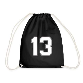 13 Jahre Trikot-Nummer 13 - Turnbeutel - Schwarz - Vorne