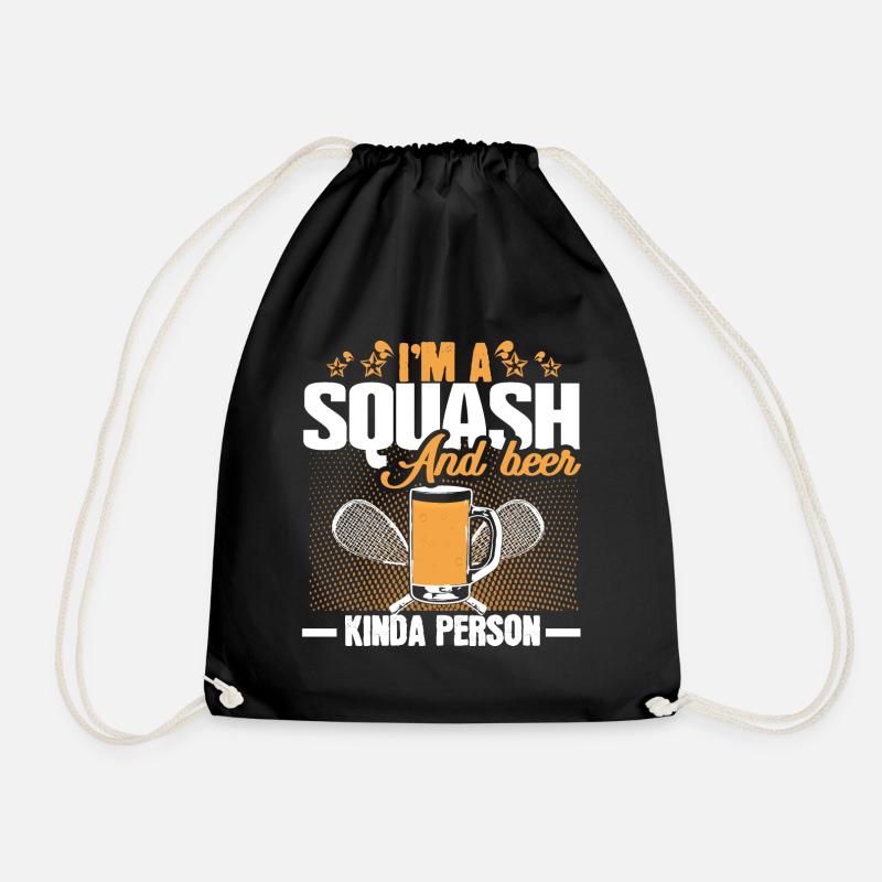 Squash Squashball Turnier - Turnbeutel - Schwarz