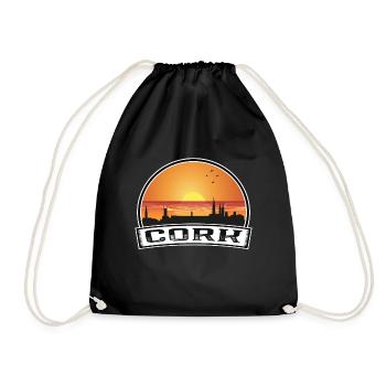 Cork Irlande Skyline Vintage Sunset Travel Souveni - Sac de sport léger - noir - Devant