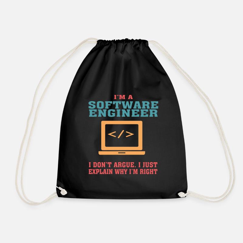 Lustiges Software Engineering Zitat für Software Engi - Turnbeutel - Schwarz