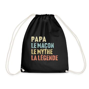 Papa le maçon le mythe la légende - Sac de sport léger - noir - Devant