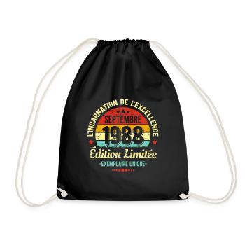 MILLÉSIME SEPTEMBRE 1988 ÉDITION LIMITÉE - Sac de sport léger - noir - Devant