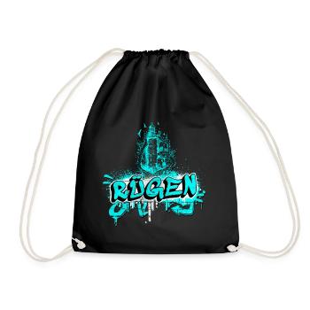 Rügen Graffiti Lighthouse Design - Drawstring Bag - black - Front