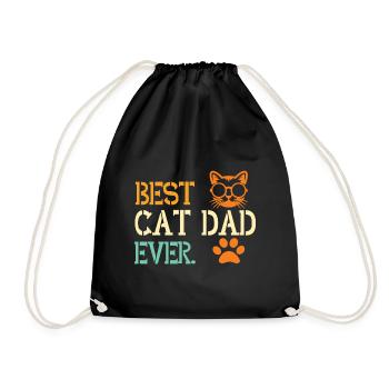 Vintage Beste Katze Papa Ever Cat Daddy - Turnbeutel - Schwarz - Vorne
