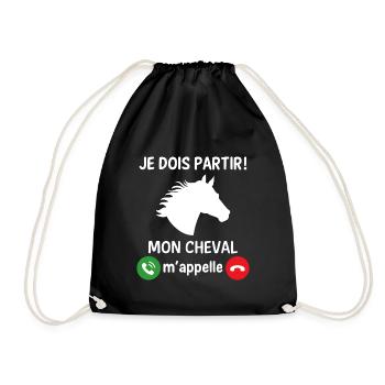 Je dois partir mon cheval m'appelle - Sac de sport léger - noir - Devant
