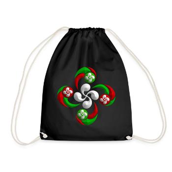 Lauburu, cross of the Basque Country - Drawstring Bag - black - Front