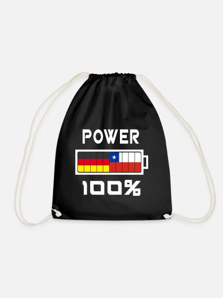 Deutschland und Chile Power 100% - Turnbeutel - Schwarz