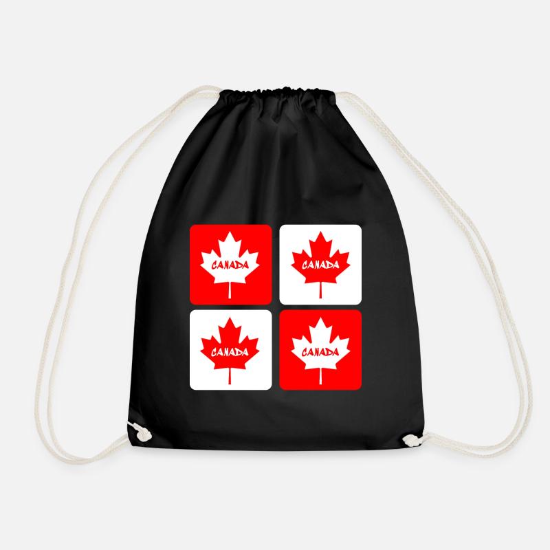Drapeaux en feuille d'érable du Canada - Sac de sport léger - noir