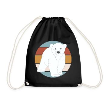 Retro Polar Bear - Drawstring Bag - black - Front