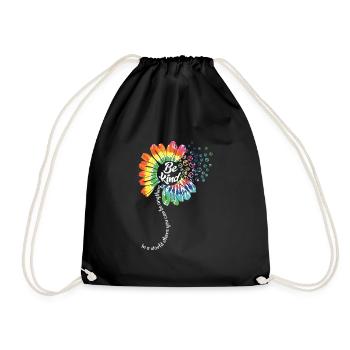 Be Kind Tie Dye Flower Power Hippie - Drawstring Bag - black - Front