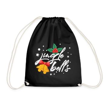 Jingle Bells Mistel Weihnachtsglocken - Turnbeutel - Schwarz - Vorne