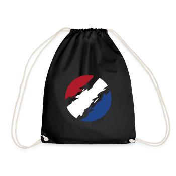 Netherlands Flag Flag Circle - Drawstring Bag - black - Front