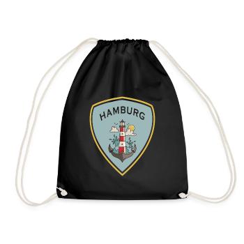 Design de l'écusson Hambourg - Sac de sport léger - noir - Devant