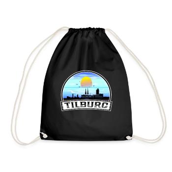 Tilburg Netherlands Skyline Vintage Sunset Travel - Drawstring Bag - black - Front
