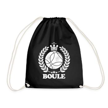 Boule King avec tenue de couronne pour pétanque et pétanque - Sac de sport léger - noir - Devant