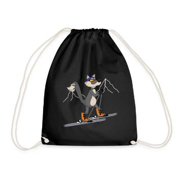 Skitour Ski Wolf - Turnbeutel - Schwarz - Vorne