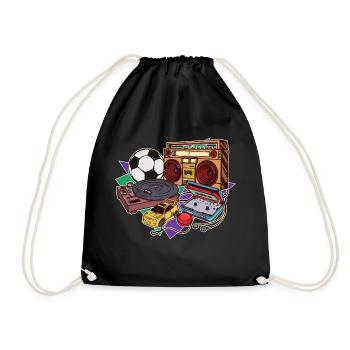 Retro Vintage Old School Style - Turnbeutel - Schwarz - Vorne