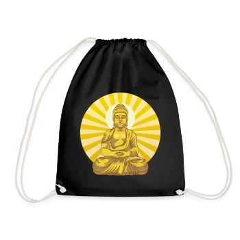 Schöner cooler Buddha. Yoga, Meditation. - Turnbeutel - Schwarz - Vorne