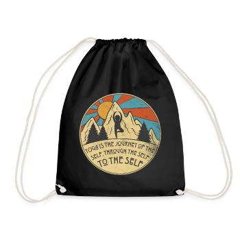 Cool funny yoga saying. Spiritual. - Drawstring Bag - black - Front