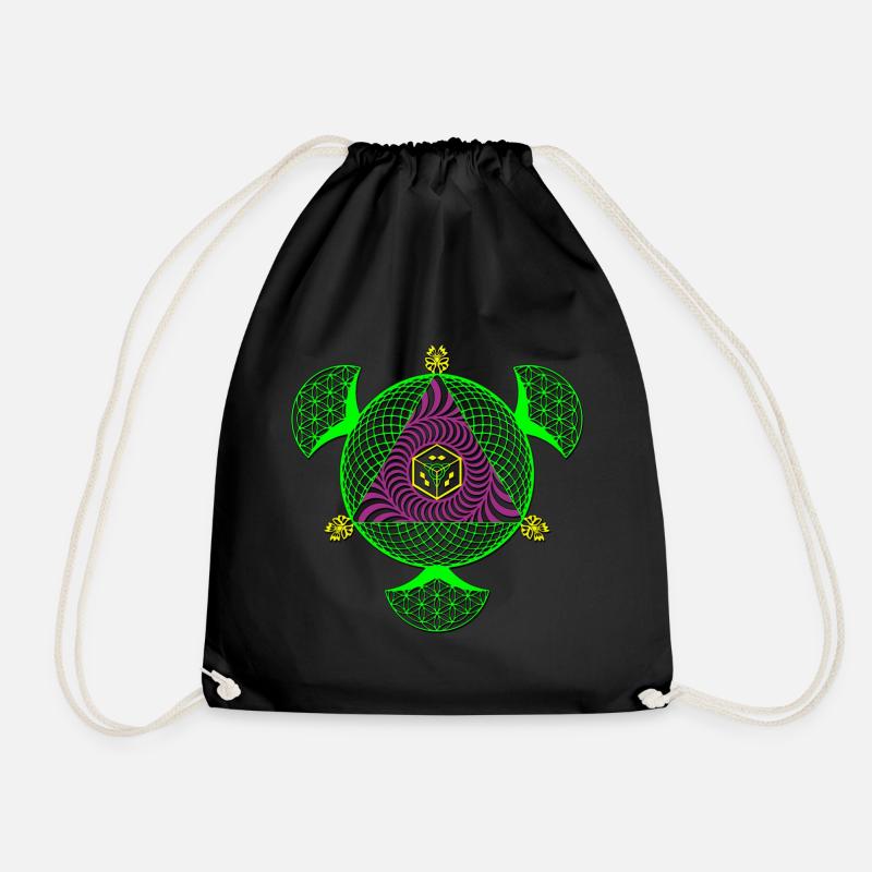 Mandala - Turnbeutel - Schwarz