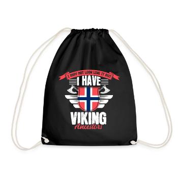 Norway Viking Roots Gift - Drawstring Bag - black - Front