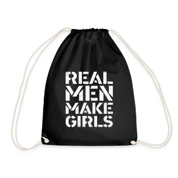 Real Men Make Girls Father’s Day Gift - Drawstring Bag - black - Front
