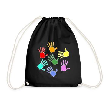 Peindre les mains des enfants - Sac de sport léger - noir - Devant