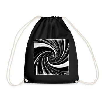Black and white vortex - Drawstring Bag - black - Front