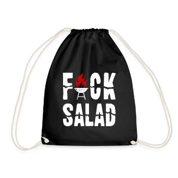Fuck Salad BBQ Grillen Grillmeister Geschenkidee - Turnbeutel - Schwarz - Vorne