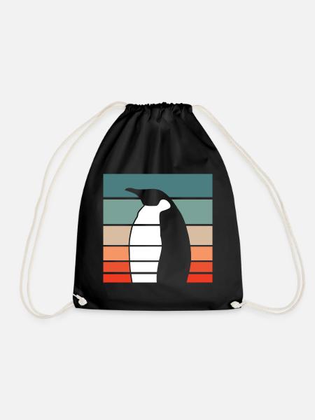 Pingouin Rétro Style Vintage - Sac de sport léger - noir