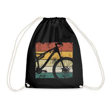 Mountain Biking Mountain Bike Mountain Biker Mtb - Drawstring Bag - black - Front