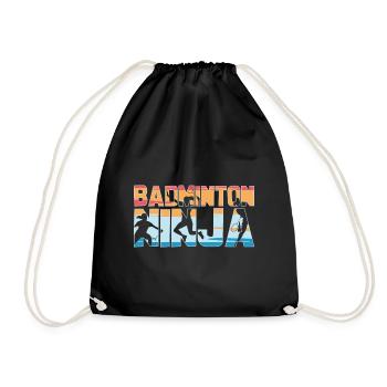 Badminton Ninja Badminton Spieler - Turnbeutel - Schwarz - Vorne