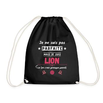 Je ne suis pas parfaite mais je suis Lion - Sac de sport léger - noir - Devant