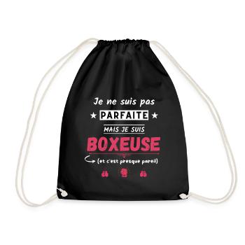 Je ne suis pas parfaite mais je suis boxeuse - Sac de sport léger - noir - Devant