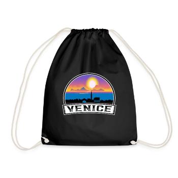 Venice Italy Skyline Vintage Sunset Travel Souveni - Drawstring Bag - black - Front