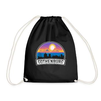 Göteborg Suède Skyline Vintage Sunset Travel So - Sac de sport léger - noir - Devant