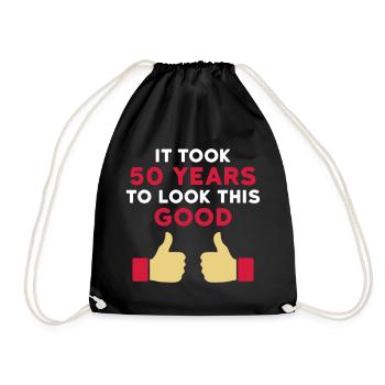 It took 50 years to look this good - Drawstring Bag - black - Front