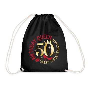 50 Birthday Queen Sassy Classy Fabulous - Drawstring Bag - black - Front